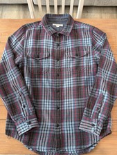 Mens Outerknown Blanket Blue Checkered Flannel Size Medium picture