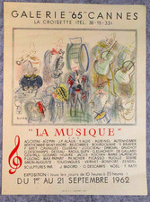 [93-4] Poster 20x26.5, Raoul Dufy, Exhib. Galerie 65 Cannes 