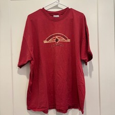 Vintage 2001 Camp Long Lake BSA Graphic T-Shirt Mens XXL Red Gildan Heavyweight picture