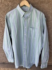 Vintage 1994 LL Bean Oxford Shirt Mens L Striped Made USA 90s Cotton picture