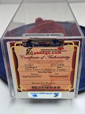 Ty Beanie New Face Cranberry Teddy Authenticity 1st Generation picture