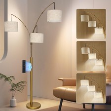 Anrotix 3-Light Dimmable Arc Floor 17 inches x 12 x 7 inches, Gold picture