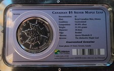 1993 Canadian Maple Leaf Royal Mint Queen Vtg Bullion-0.999 Silver 1 Oz Art Coin picture