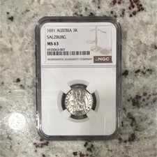 Austria 1691 Salzburg 3 Kreuzer Silver NGC MS63 Coin picture