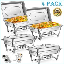 E-commerce Giant 4-Pack Chafing Dish Buffet Set 8.5 Quart, Rectangular, Silver - picture