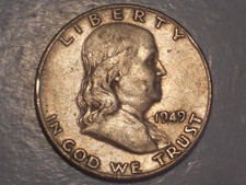 1949 S Franklin Half Dollar (VF, Slightly Better Date, & Attractive) picture