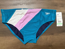 New Men Speedo Eco Endurance Swim Briefs Size 34 Ocean Depths Athletic picture