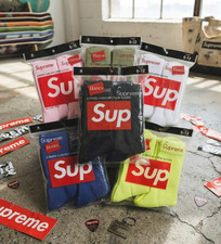 Supreme Hanes Crew Socks 4 Pack Unisex Men's Women's Size 6-12 NEW picture