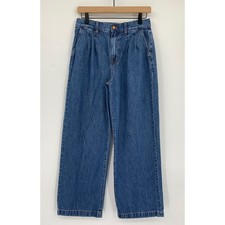 Madewell Wide Leg Jeans Womens 26 Blue Baggy Straight Pleated Trousers Denim picture