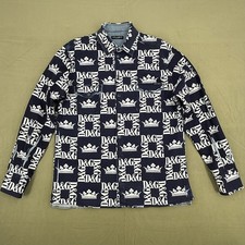 Dolce & Gabbana Blue Crown Logo Print Slim Fit Cotton Men's Shirt  picture
