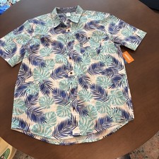 Gymboree Men's Matching Family Tropical Leaf Button Up Save the Seas- Large picture