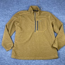 Simms Fishing Products Mens XL Quarter Zip Grid Fleece Pullover Gold Ochre picture