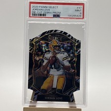 2020 Panini Select - Concourse | Jordan Love Zebra Prizm Die-Cut PSA 9 #47 picture
