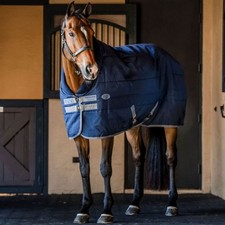 HORSEWARE IRELAND Rhino Navy/Titanium Grey/Classic Blue Stable 100g Blanket picture