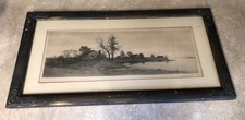 Antique 1894 Original Etching. E.L. Field. Edward Loyal Field Signed Framed picture