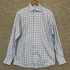 ETON Button Dress Shirt Mens 39 15.5 Prince of Wales Check Glen Plaid Spread picture