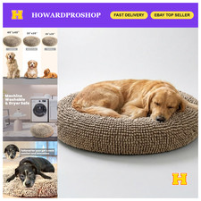 Soft Donut Dog Bed for Dogs & Cats, Chenille Material, Washable Cover, Large 40