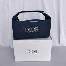 Christian Dior Cosmetic Makeup Bag Pouch With Top Handle New in Box~ Blue picture