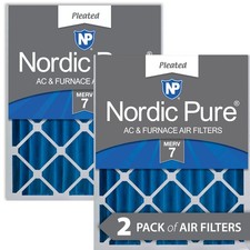 Nordic Pure 20x25x4 (3 5/8) Pleated MERV 7 Air Filters 2 Pack picture