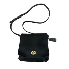 Coach Vintage 1990s Black Leather Legacy Turnlock Flap Crossbody Bag picture