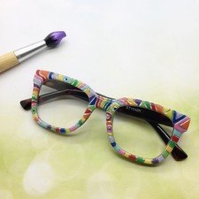 Hand Painted Rainbow Reading Glasses, Colorful Readers, Whimsical Eyeglasses picture