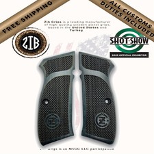 ZIB Grips Blue Wood for CZ 75 75B CZ85 SP-01 Shadow 1 Full Size Pistol Panels picture