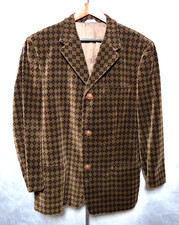 INSANE Versace Istante Velour Argyle Suit 50IT Brown Monogram Zeus Vintage 80's picture