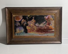 Vintage Framed Abstract Impressionist Expressionist Oil Painting on Board Signed picture