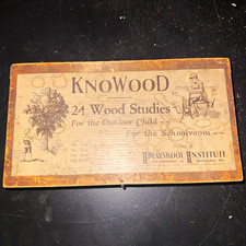 Antique 1929 KnoWood 24 Wood Studies Playskool Institute Wood Sample Set picture