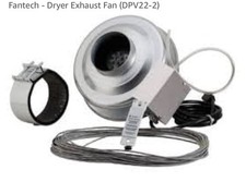 Fantech - Dryer Exhaust Fan (DPV22-2) Pressure activated duct boost fan ducting picture
