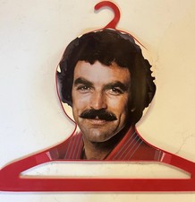 Vintage Tom Selleck Clothes Hanger 1980s Magnum PI Face Portrait Novelty Kitsch picture