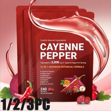 Cayenne Pepper Softgels Supplement, Supports Leg Vein, 240 Softgels /1 Bag US picture