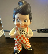 Vintage 1970s Big Boy Soft Vinyl Rubber Coin Bank Restaurant Mascot 9” picture