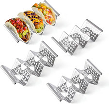 4 Pack Stainless Steel Taco Holders 3 Slot Taco Stands for Kitchen picture