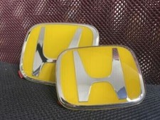 New Style 2pcs JDM Yellow Front+Rearl Emble-m Badge For civic 4DR 2016-2021 picture