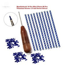 Maxillofacial 10 Pcs 1.5mm Mini Plates 80 Pcs Titanium Screws & Screw Driver Set picture
