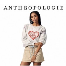 Anthropologie Gray True Love Heart Sweatshirt picture