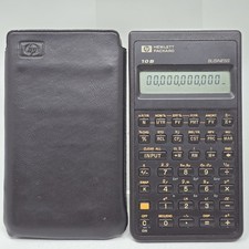 Vintage Hewlett Packard HP 10B Business Calculator 1987 W/Soft Leather Slip Case picture