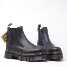 NEW Dr. Martens Womens Audrick Chelsea Boots Black Platform Smooth Leather Sz 10 picture