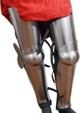 Sliver Beautiful Medieval Accessories Full Leg Armor Pair Solid Steel For Decor picture