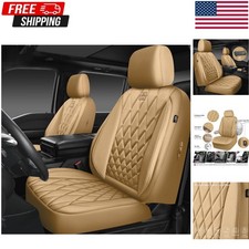 Piping Luxury PU Leather Two Front Car Seat Covers, Waterproof picture