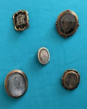 Antique 1837-1859 Mourning Brooches.  Lot of 5.  Will not sell separately. picture
