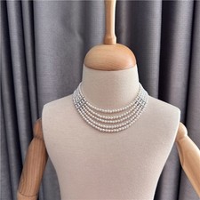 Multi-Layer Freshwater Pearl Choker Necklace Elegant Women Jewelry Gift picture