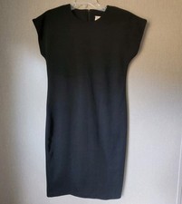 Vintage Studio C Black Sheath Dress ILGWU Union Made USA | Minimalist LBD Size 8 picture