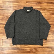 J.Crew Sweater Mens Medium Gray Wool Turtleneck Raglan Chunky Knit Pullover picture