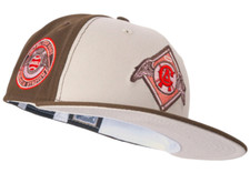 New Era Anaheim Angels Light Mocha 59FIFTY Fitted Hat 1967 ASG Side Patch 7 3/4 picture