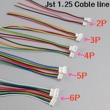 10 Pcs 100mm Mini Micro Jst 1.25 2 3 4 5 6 Pin Male Female Plug Connector Wire picture