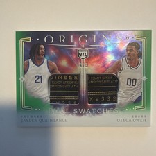 2025-26 Panini Origins Jayden Quaintance & Otega Oweh Dual Swatches Green 4/5 picture