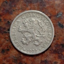 1922 CZECHOSLOVAKIA 1 KORUNA COIN - #B8566 picture