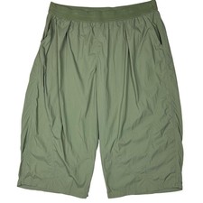 Daily Practice Anthropologie Cropped Wide Leg Pant Pull On 2X Green Balloon Chic picture